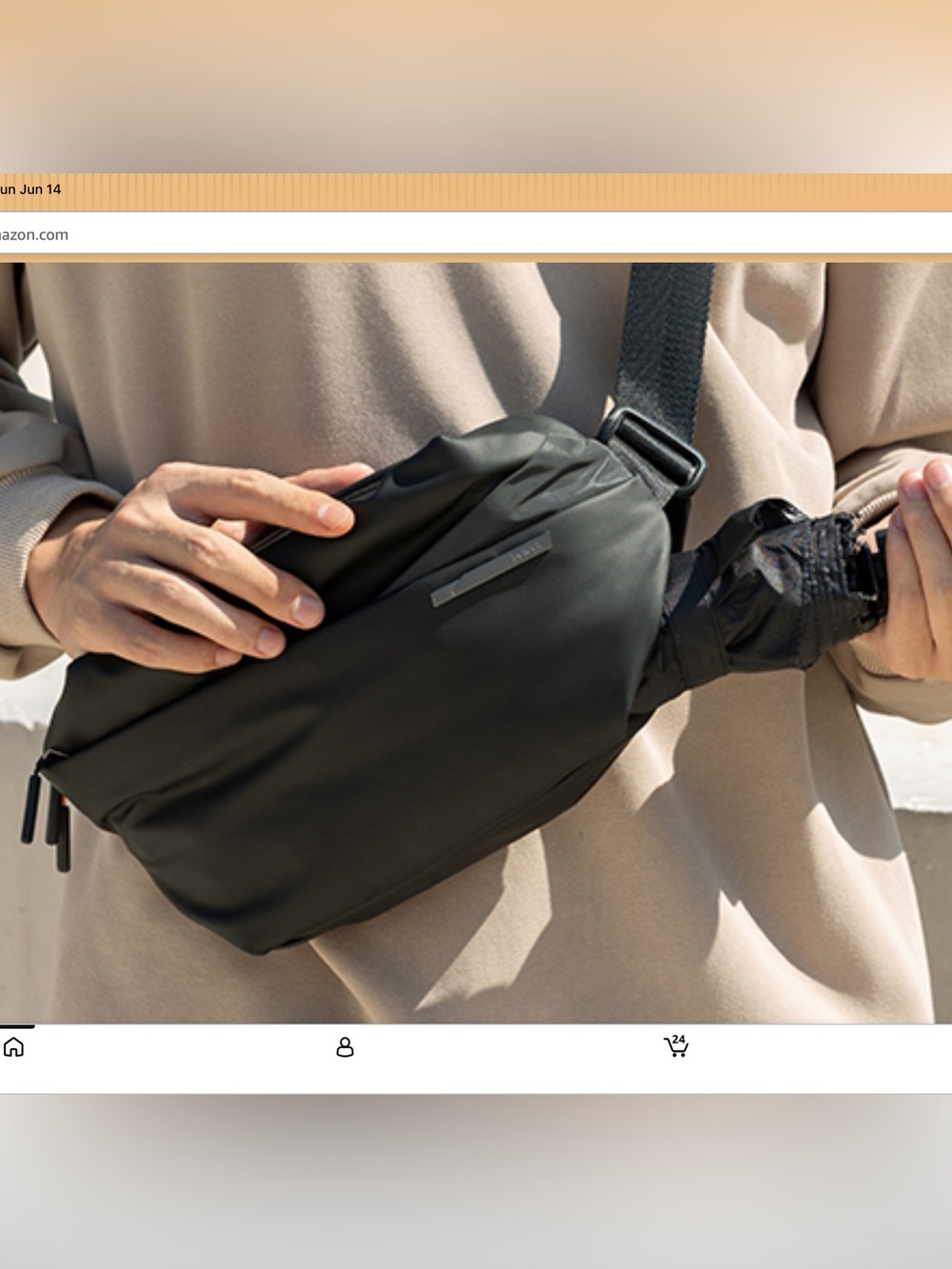 Black Chest Sling Bag with Adjustable Strap